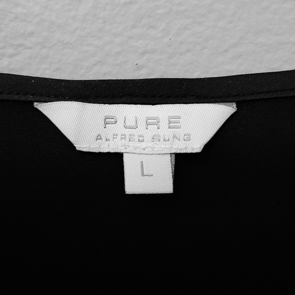 🎈 L | Alfred Sung | Side-Zip Ruffle Strip Tank Top - Picture 4 of 6